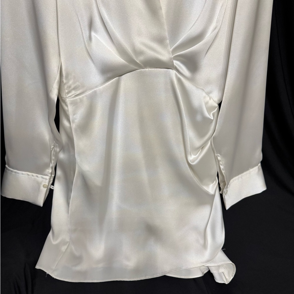 Zara Elegant White Satin top or mini dress - Picture 5 of 7